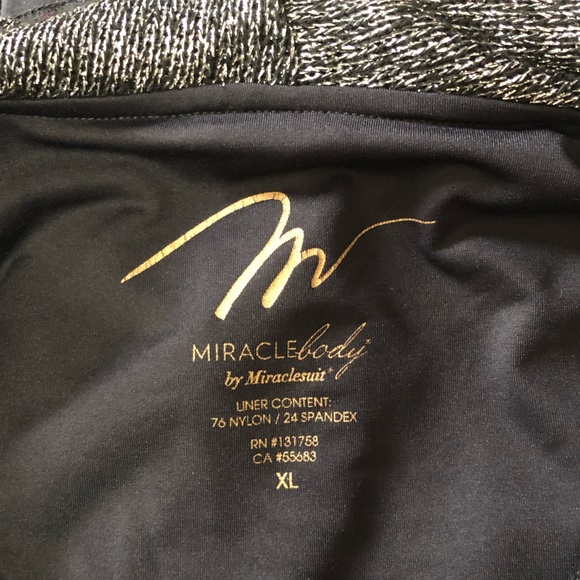 Miracle Body by Miraclesuit Black & Silver Cowl Neck - Picture 6 of 8